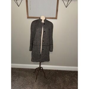 Weill Chic Black White Herringbone Blazer Style Coat Jacket